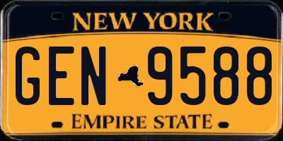 NY license plate GEN9588