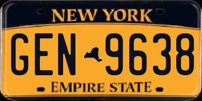 NY license plate GEN9638