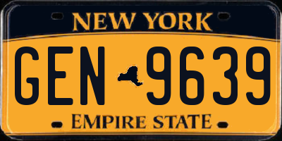 NY license plate GEN9639