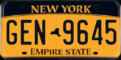 NY license plate GEN9645