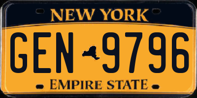 NY license plate GEN9796