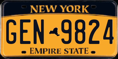 NY license plate GEN9824