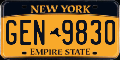NY license plate GEN9830