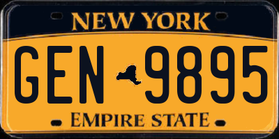 NY license plate GEN9895