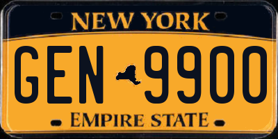 NY license plate GEN9900