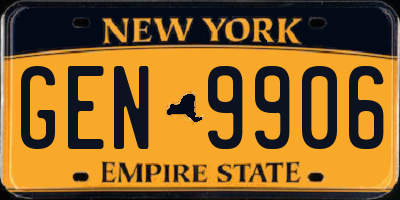 NY license plate GEN9906
