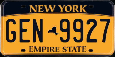 NY license plate GEN9927