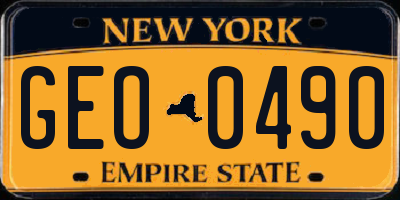 NY license plate GEO0490