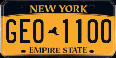 NY license plate GEO1100