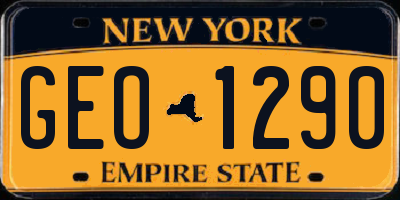 NY license plate GEO1290
