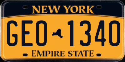 NY license plate GEO1340