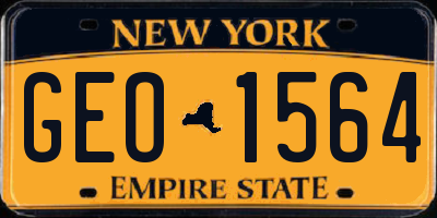 NY license plate GEO1564