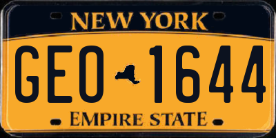 NY license plate GEO1644