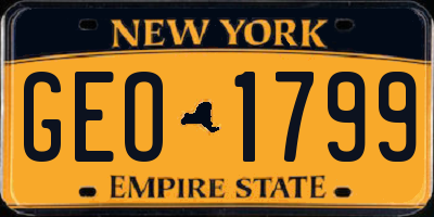 NY license plate GEO1799