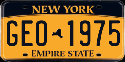 NY license plate GEO1975