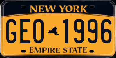 NY license plate GEO1996