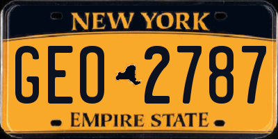 NY license plate GEO2787