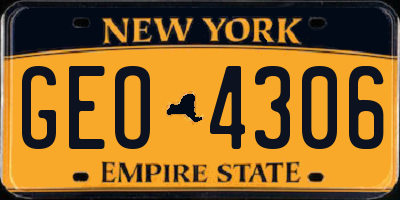 NY license plate GEO4306