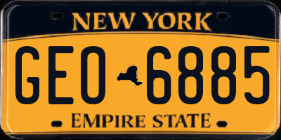 NY license plate GEO6885
