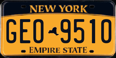 NY license plate GEO9510