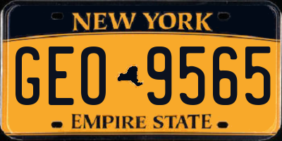 NY license plate GEO9565
