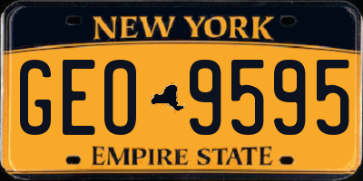 NY license plate GEO9595
