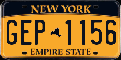 NY license plate GEP1156
