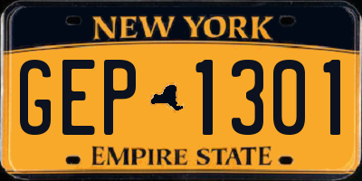 NY license plate GEP1301