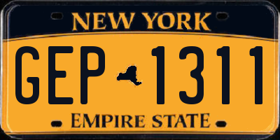 NY license plate GEP1311