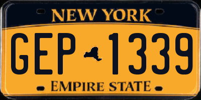 NY license plate GEP1339