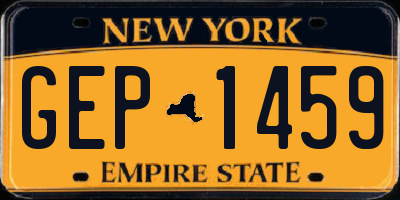 NY license plate GEP1459