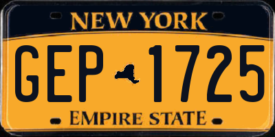 NY license plate GEP1725