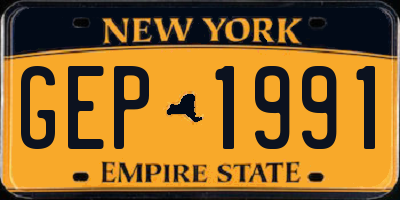 NY license plate GEP1991