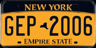 NY license plate GEP2006