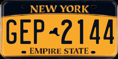 NY license plate GEP2144