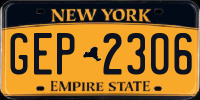 NY license plate GEP2306