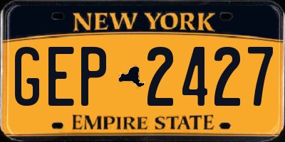 NY license plate GEP2427