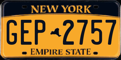 NY license plate GEP2757