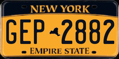 NY license plate GEP2882