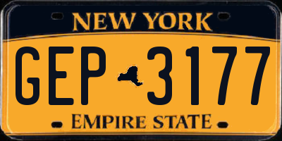 NY license plate GEP3177