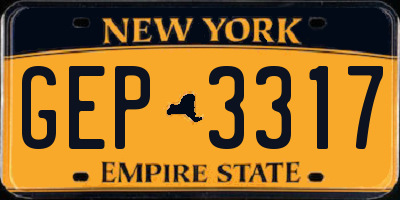 NY license plate GEP3317