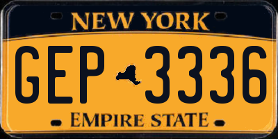 NY license plate GEP3336