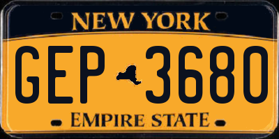 NY license plate GEP3680