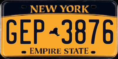 NY license plate GEP3876