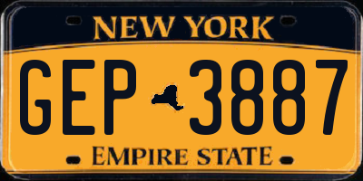 NY license plate GEP3887