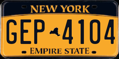 NY license plate GEP4104