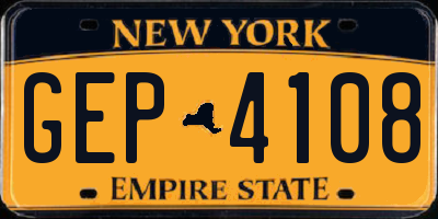 NY license plate GEP4108