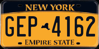 NY license plate GEP4162
