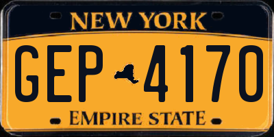 NY license plate GEP4170