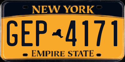 NY license plate GEP4171